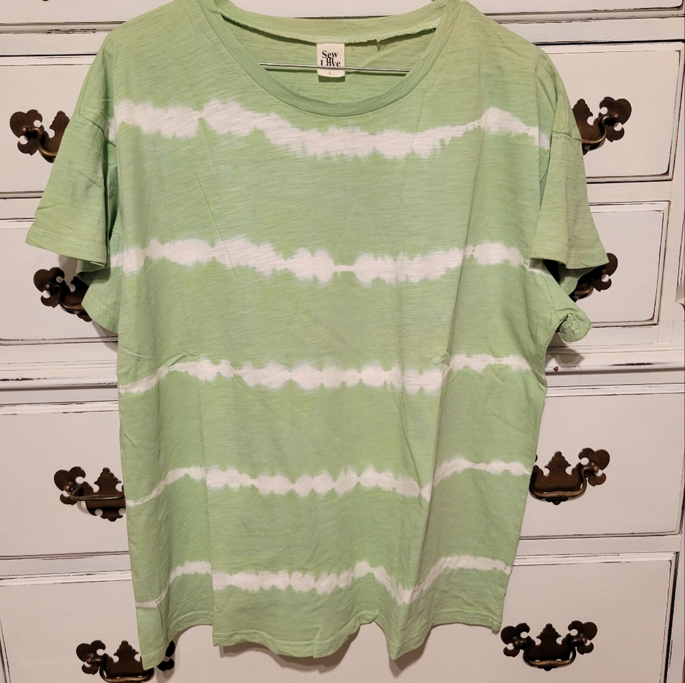 Tie dye stripe tee